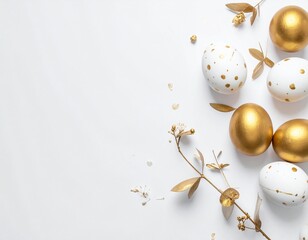 Obraz premium Ostereier mit Goldakzenten