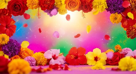 Festive Floral Stage Background Celebration Design