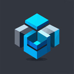Obraz premium Abstract Isometric Cube Represents Innovation Modernity And Technological Progression