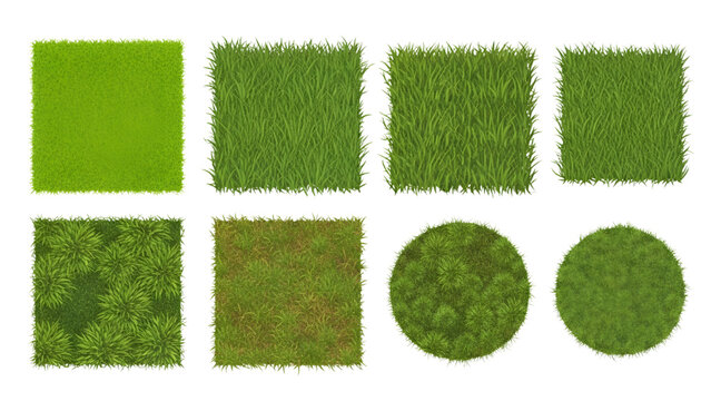 Grass and Lawn Texture Vector Pattern Set for CAD Landscape Designs