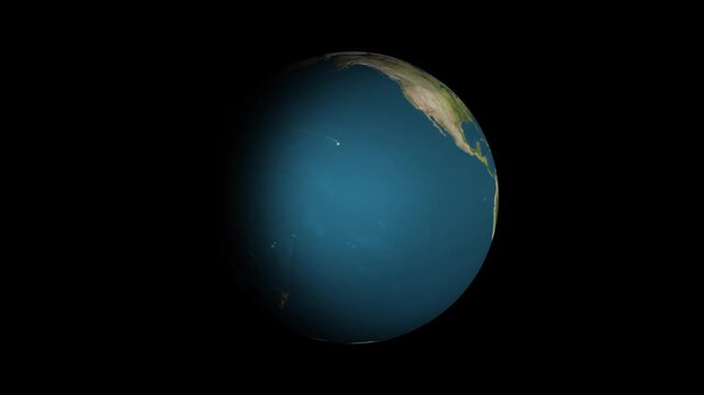 High Quality Looping Rotating Earth Globe Animation with Dark Background