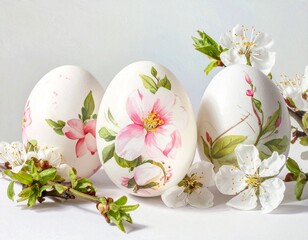 Fototapeta premium Florale Muster auf Ostereiern