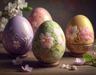 Florale Muster auf Ostereiern