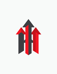 Fototapeta premium Abstract Upward Arrows Depicting Growth and Direction in Modern Style