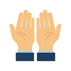 Obraz premium Business hands clapping flat design Vector