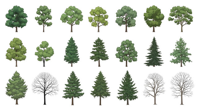 Park Tree Vector Set for CAD Landscape and Urban Design
