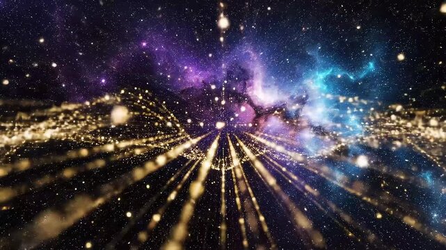 Space-inspired glowing particles with parallax depth background animation