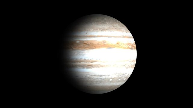 High Quality Looping Rotating Jupiter Globe Animation with Dark Background