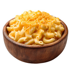 Mac and cheese in dish isolated on transparent background