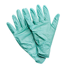 Pair of medical gloves isolated on transparent background