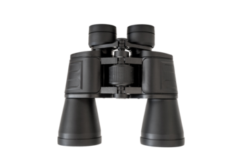 Black binoculars isolated  on transparent background.