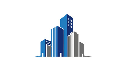 Architectural Illustration Depicting a Modern Urban Skyline with Skyscraper Buildings