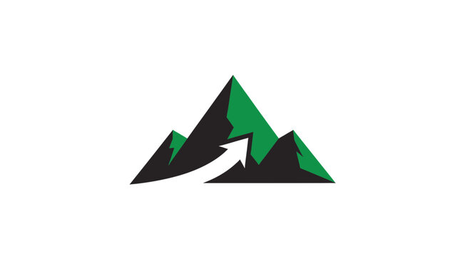 Arrow Leading Over Mountains Symbolizing Growth, Achievement, Journey and Success