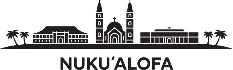 Nukuʻalofa tonga city skyline with famous buildings and landmarks, travel destination in oceania