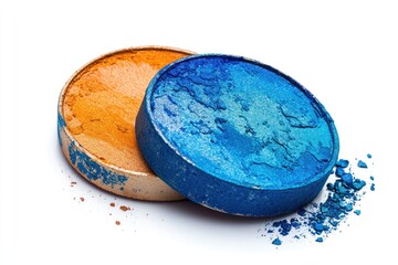 Pressed pigment isolated on white background