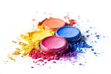 Pressed pigment isolated on white background