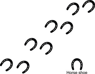 Horse shoe prints . Horse steps . Horse shoes