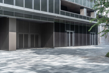 Empty open space in front of modern building