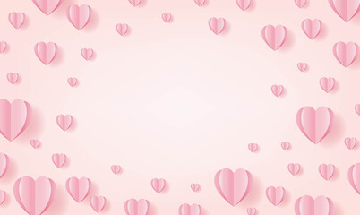 Pink Poster With Origami Hearst