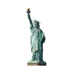 Fototapeta premium Statue of Liberty holding torch against white background 