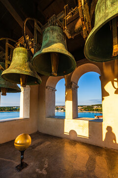 Bells of the UNESCO world heritage site Euphrasian Basilica in Porec, Istria, Croatia