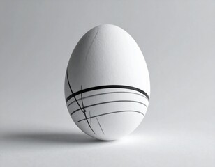 Osterei mit Linienzeichnung