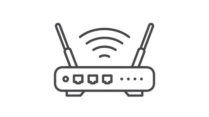 Wireless Router Line Icon
Internet Network Symbol