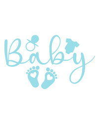 Obraz premium Baby typography design on plain white transparent isolated background for card, shirt, hoodie, sweatshirt, apparel, tag, mug, icon, poster or badge