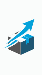Ascending Package Arrow Symbolizing Growth And Delivery Logistics Solutions For Business