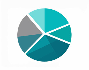 Circular Division Chart Displaying Market Share Data In Blue And Gray Shades