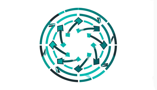 Circular Flow Chart With Arrows For Business Processes And Strategic Planning