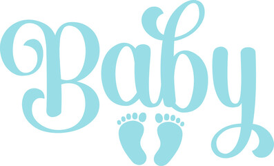 Obraz premium Baby typography design on plain white transparent isolated background for card, shirt, hoodie, sweatshirt, apparel, tag, mug, icon, poster or badge