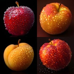 Nectarine fresh dew drops macro fruit photography natural image