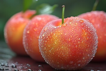 Nectarine fresh orchard fruit with water droplets photo