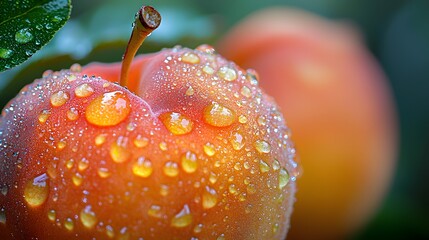 Nectarine fresh picked fruit dew drops natural image