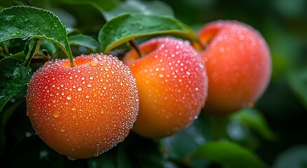 Nectarine fresh summer fruit wet surface closeup photo