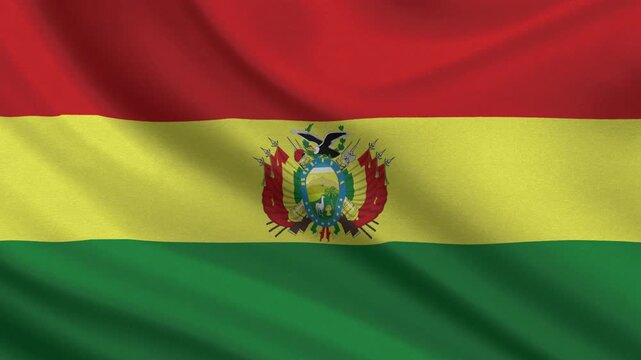 Bolivia flag waving looping footage Full 4K (3840 x 2160) Realistic Bolivia Flag Looping background. Looping Closeup Full 4K (3840 x 2160) footage. Bolivia country flags. August 6th
