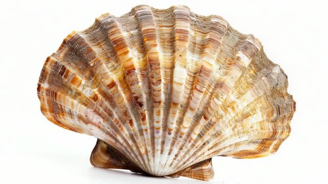 Video A close-up shot of a shell on a white surface, great for use in still life compositions or as a decorative element