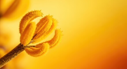 Close-up of a Vibrant Yellow Flower Stamen