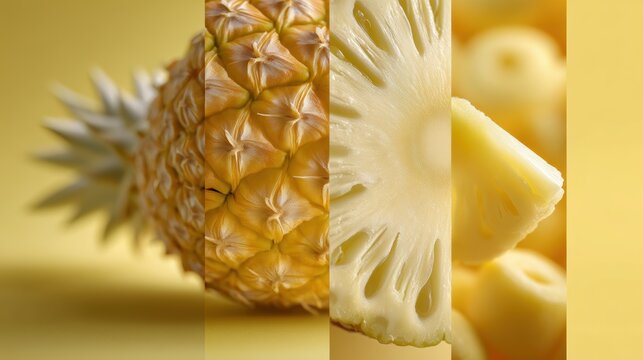 Pineapple Skin Pattern with Bokeh Background and Split Grid Texture