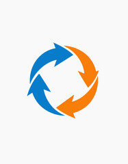 Fototapeta premium Circular Movement: Arrow Pattern Symbolizing Continuous Process and Renewal Concept