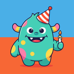 Fototapeta premium Seamless Colorful Cute Monster Pattern. Funny Cartoon Halloween Background