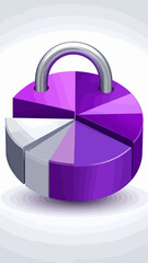 Fototapeta premium Data Security Concept Representing a Locked Pie Chart or Segmentation Analysis
