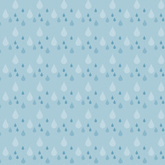 Seamless pattern of drops in blue and gray shades