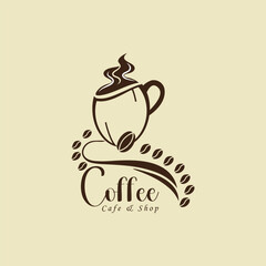 Minimalist Coffee Cup Logo Vector