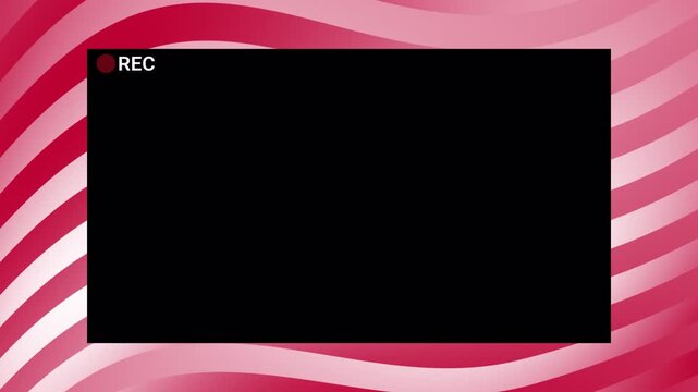Overlay recording screen with red and white geometric pattern for video editing and design projects. Ideal for enhancing visual content.