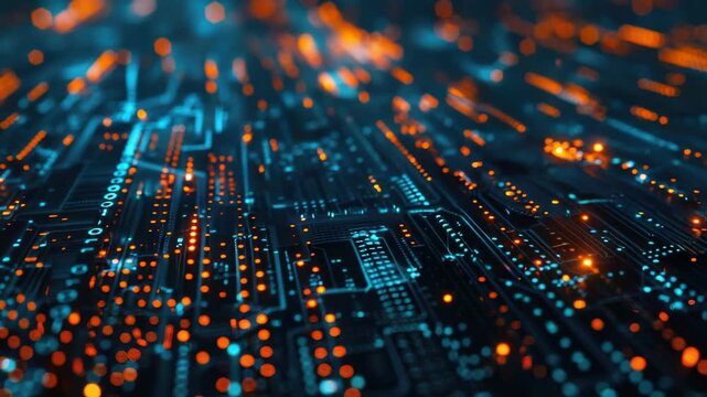 Video A detailed view of a computer's internal components, including processors, memory chips and wires