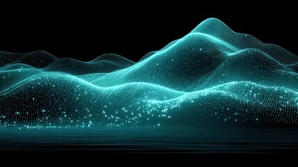 Naklejka premium Digital Waves of Light and Color Representing Modern Technology