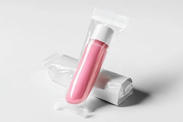 Tinted lipbalm isolated on white background