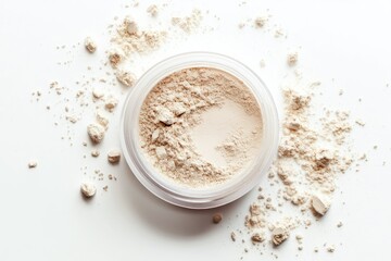 Translucent powder isolated on white background